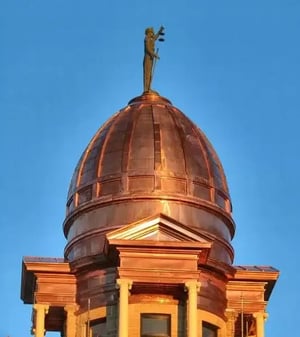 copper dome roof on montana courthouse